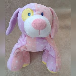 Baby Ganz Snuggle Puppy Dog plush, pink & purple polka dot